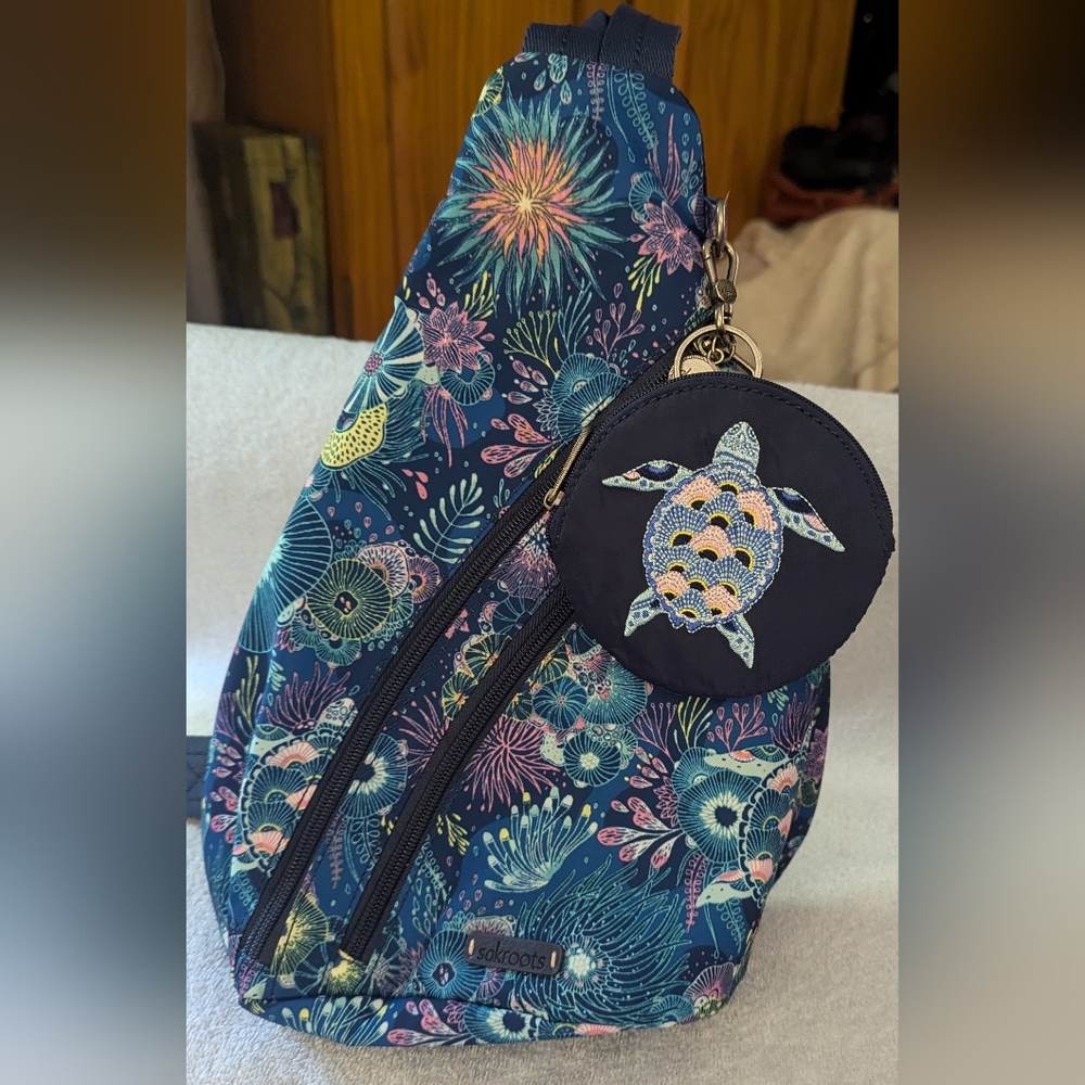 Sakroots on the go sling backpack.